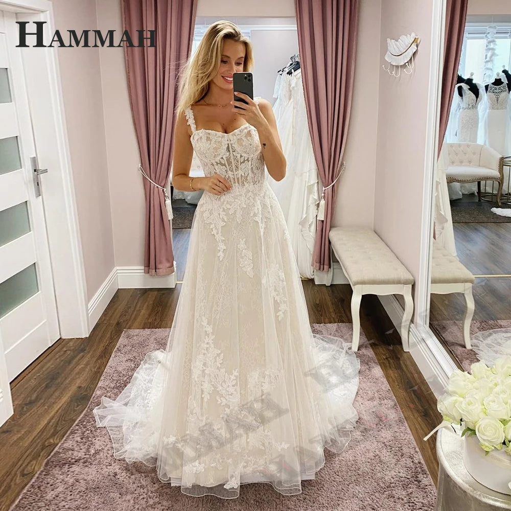 Modest Brush Train Wedding Dresses Brides Gown Tiered
