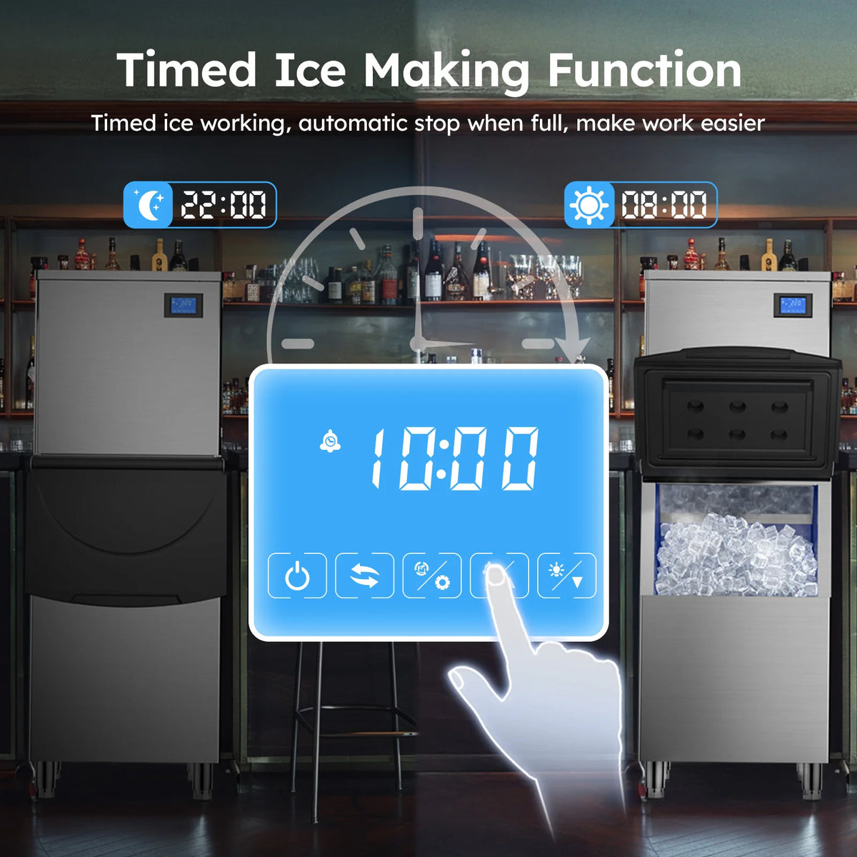 Etl Listed 600lbs/24h Commercial Ice Machine 560lbs Large