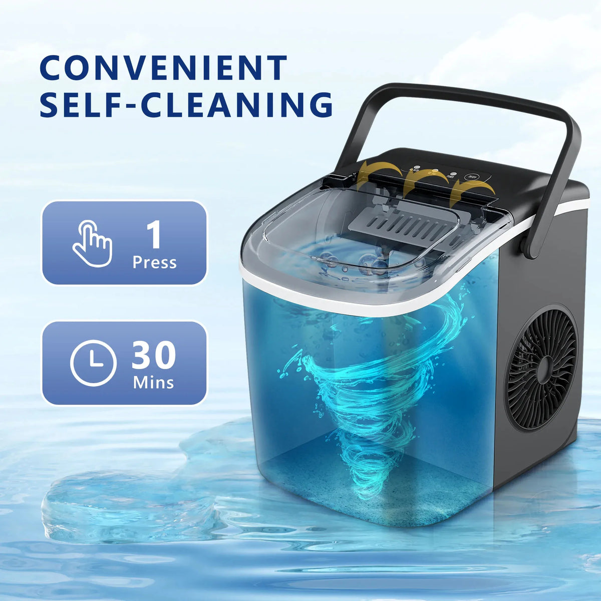 Simzlife 25 Lbs/24h Countertop Ice Maker Machine Bullet-Shaped