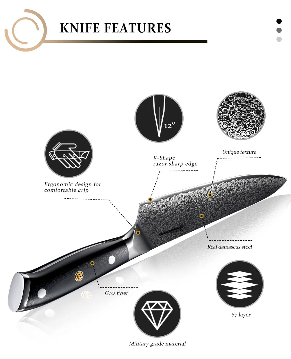 Damascus Chef Knife Japanese Damascus Steel Japanese Kiritsuke
