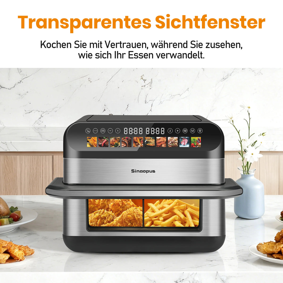 9l Dual Basket Air Fryer Oilless Cooker Led