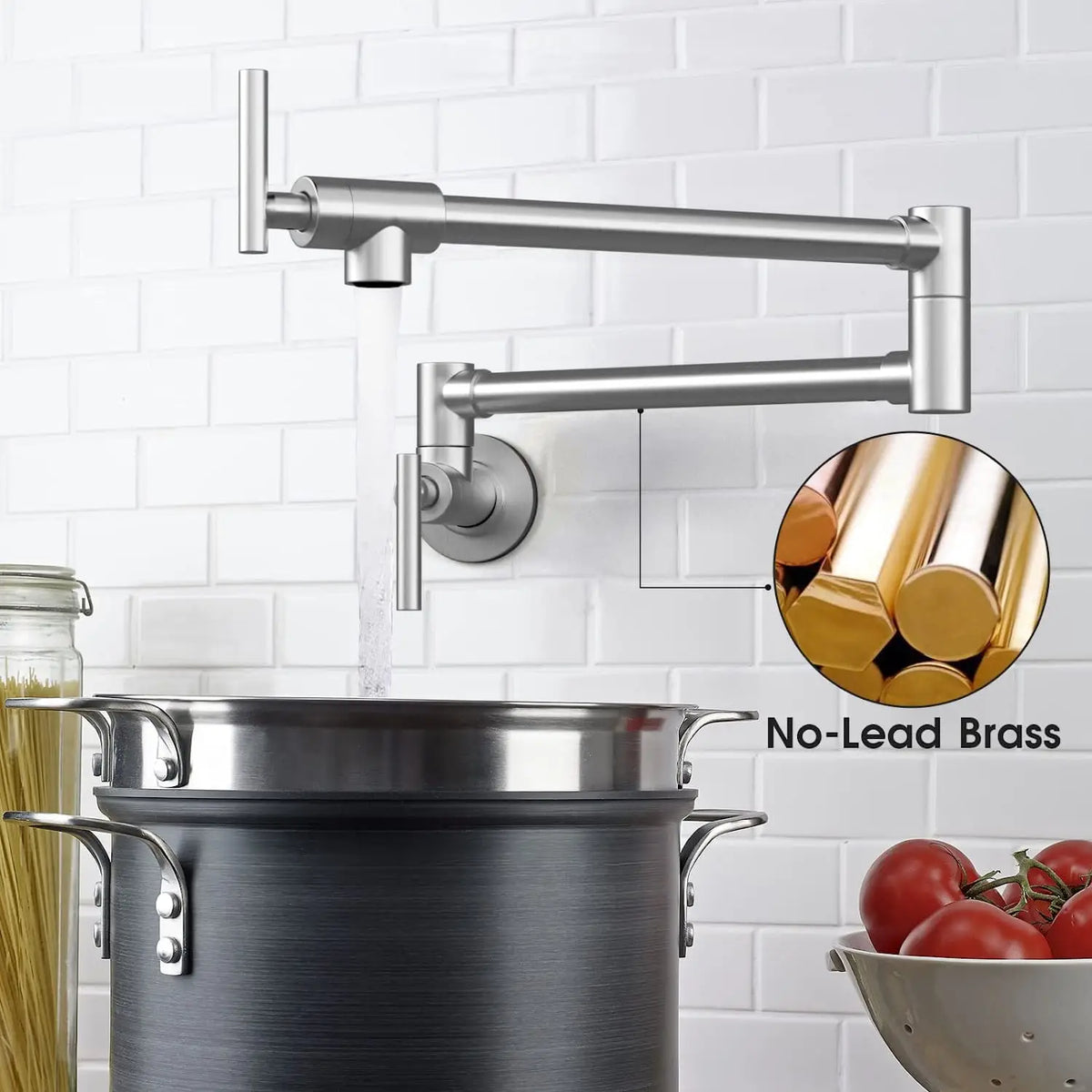 Pot Filler Faucet Wall Mount Stove Faucet Brass