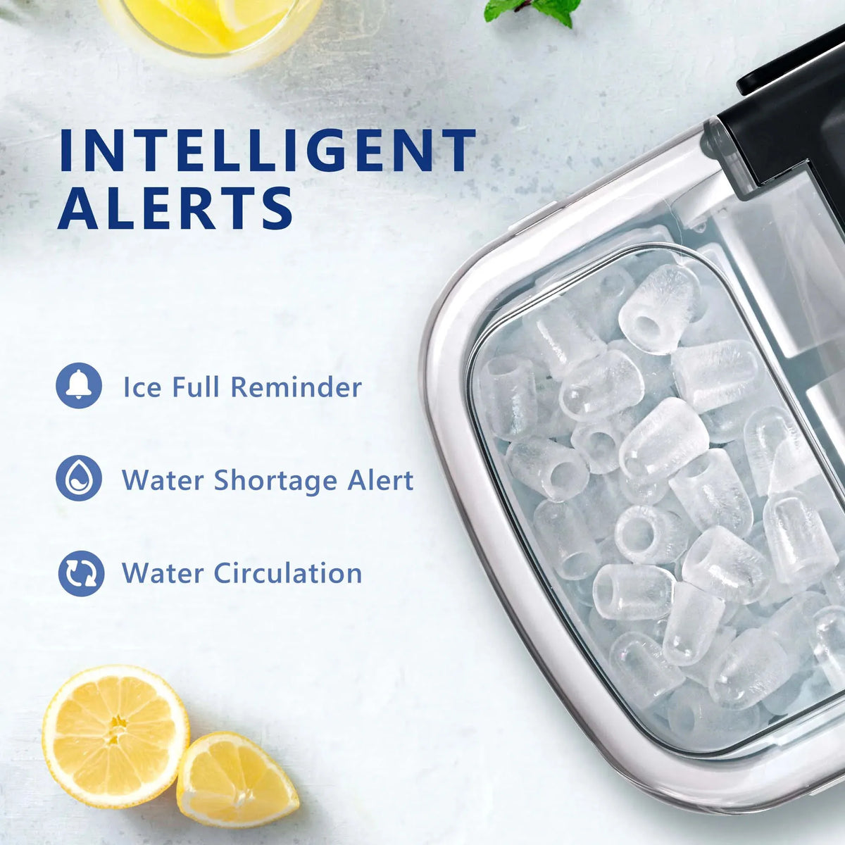Simzlife 25 Lbs/24h Countertop Ice Maker Machine Bullet-Shaped