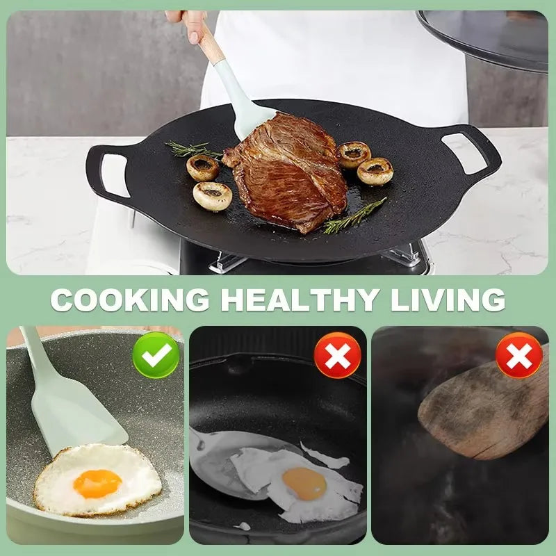 12 Cooking Silicone Cooking Utensils Utensil Wooden Handle