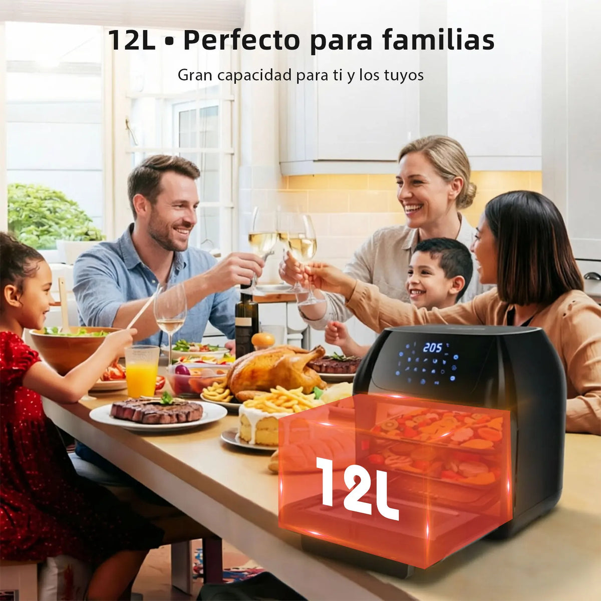 12l Air Fryer Air Oven Dishwasher Safe Led