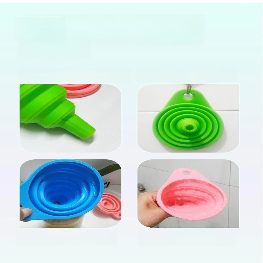 Funnel Pack Foldable Silicone Collapsible Funnels Filling Bottle