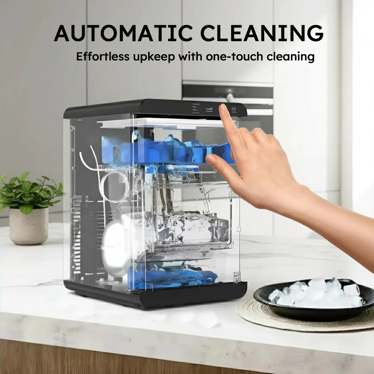 Nugget Ice Maker Countertop 44bs/24h Self-Cleaning Chewable
