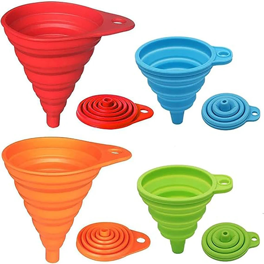 Funnel Pack Foldable Silicone Collapsible Funnels Filling Bottle