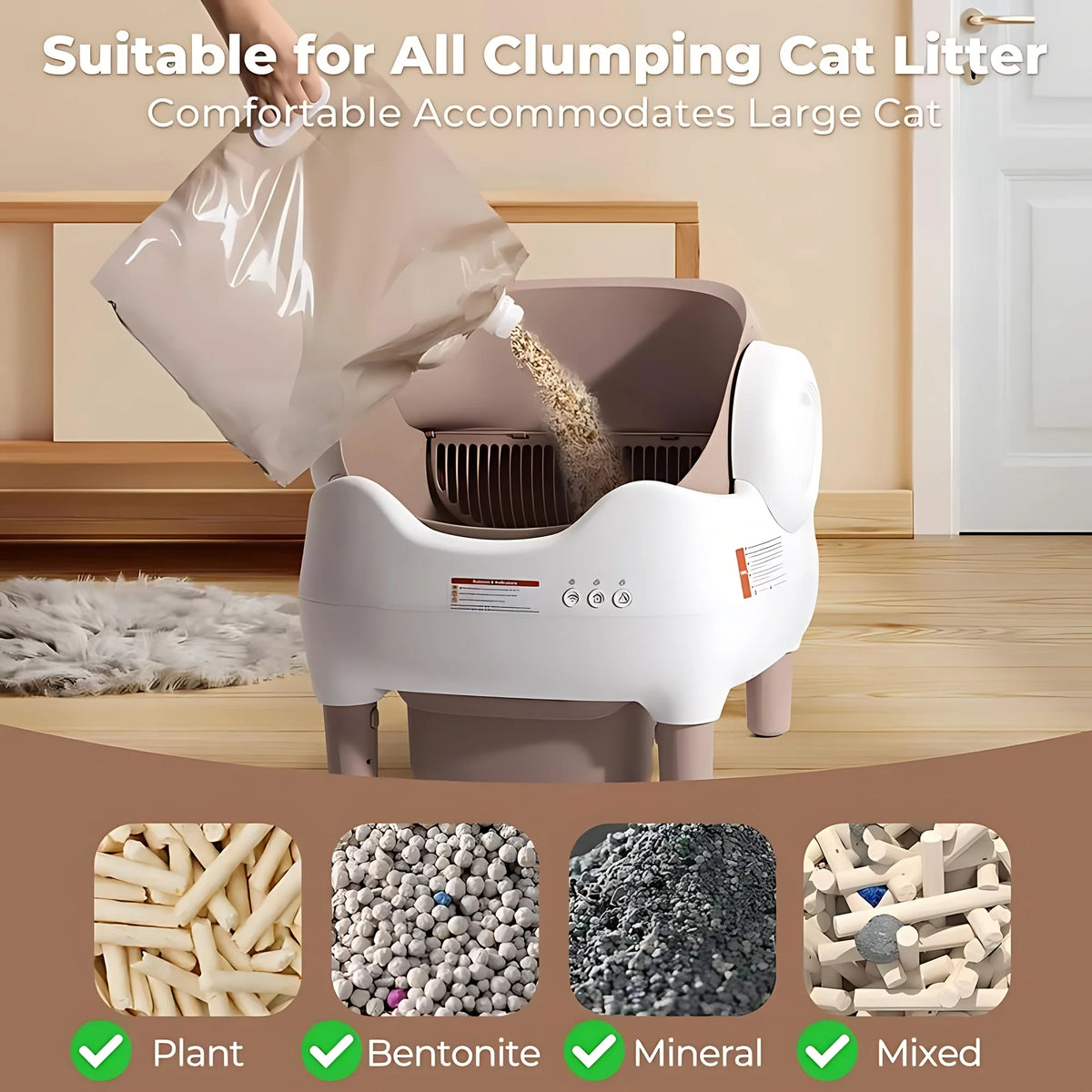 Miaoerduo 76l Self-Cleaning Litter Box App Controlled 4g