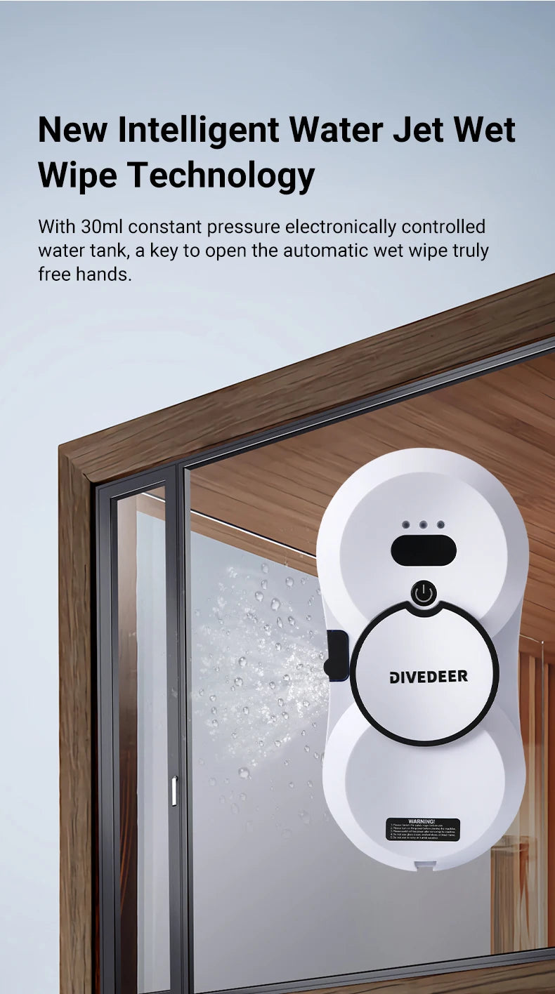 Divedeer Water Spray Window Cleaning Robot High Suction