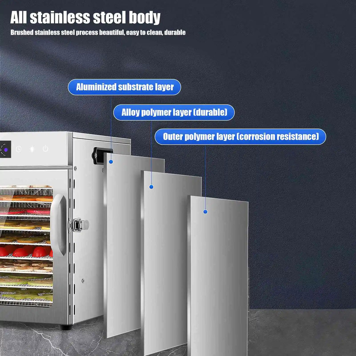 Food Jerky Dehydrator 24hour Timer Lightweight Drying Rack