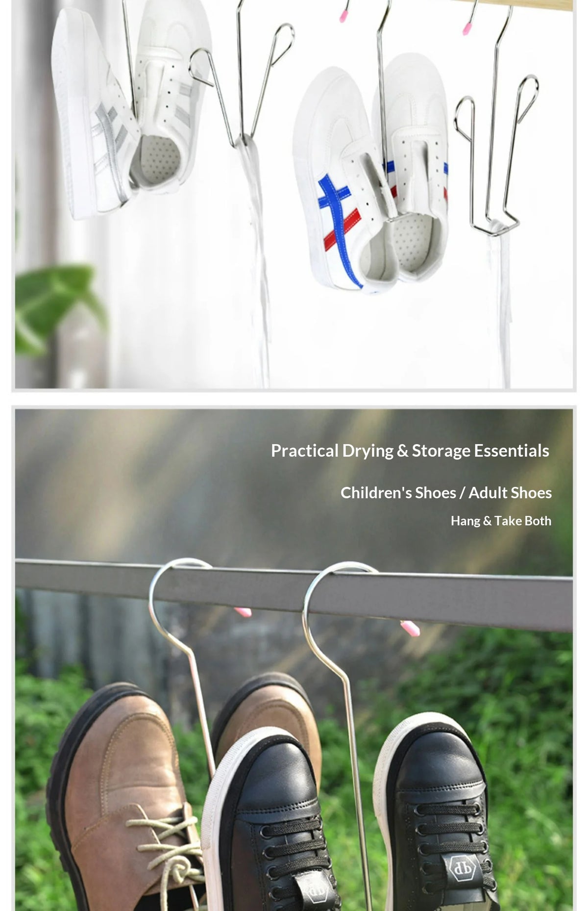 4/6pcs Windproof Rust Resistant Stainless Steel Shoe Drying