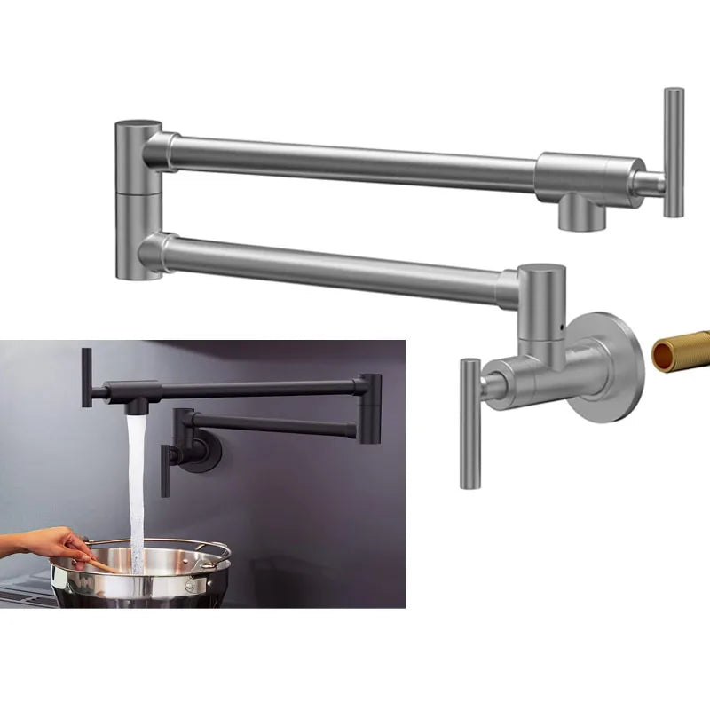 Pot Filler Faucet Wall Mount Stove Faucet Brass