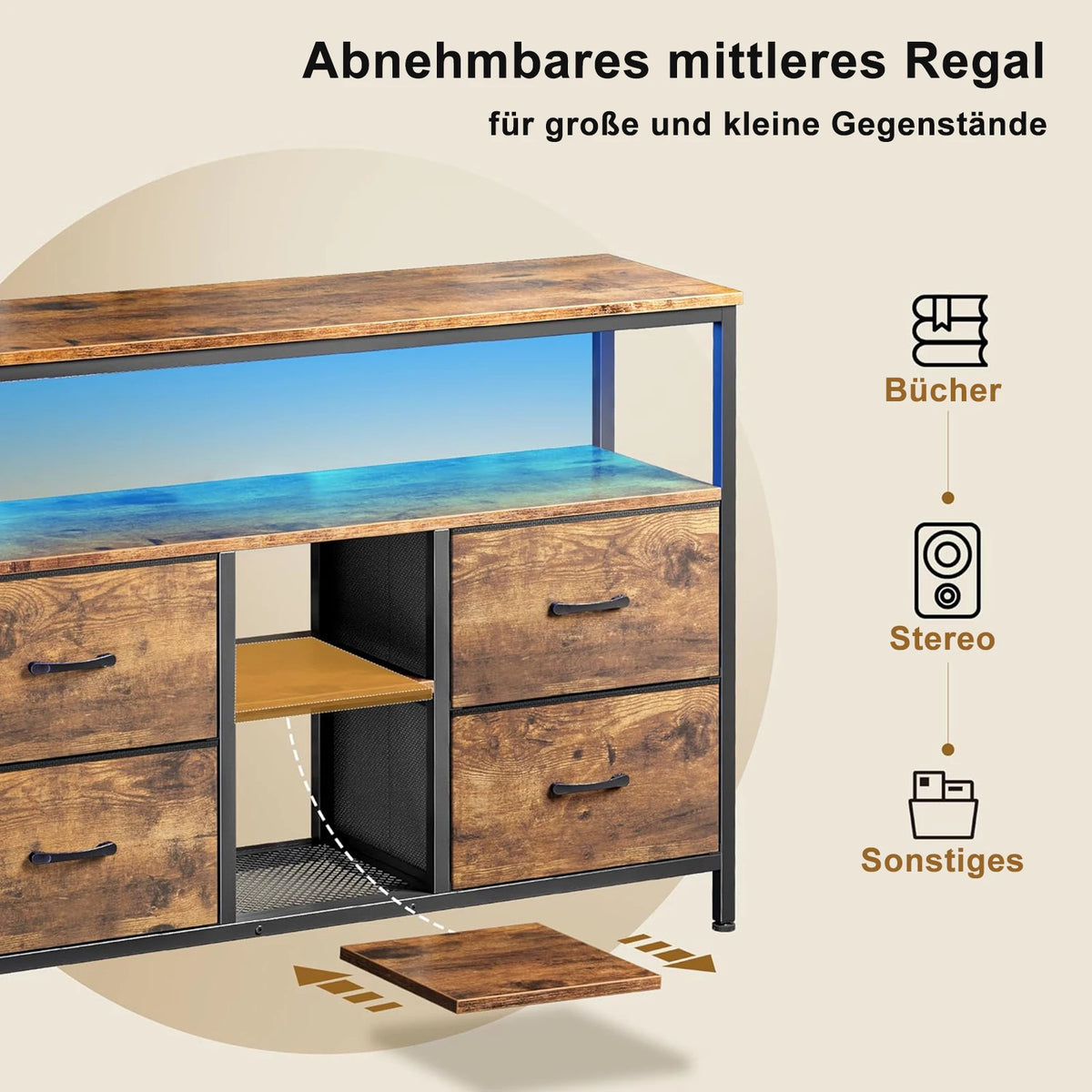 Tv Cabinet Storage Cabinet Led Lighting Chests Of