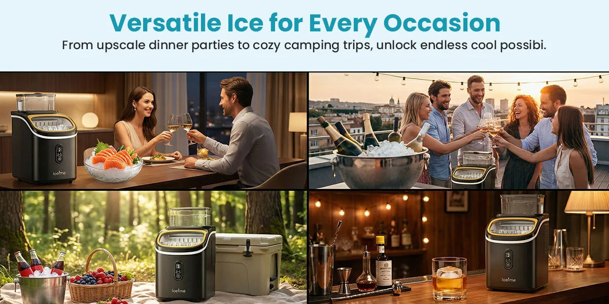 Loefme Ice Maker Machine 15kg/24h 6-13 Mins Quick