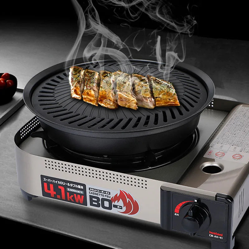 Korean Smokeless Barbecue Grill Pan Gas Non-Stick Gas