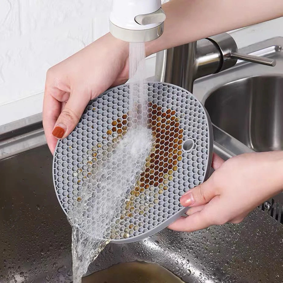 4pcs Silicone Mats Pot Holders Drying Mat Potholders