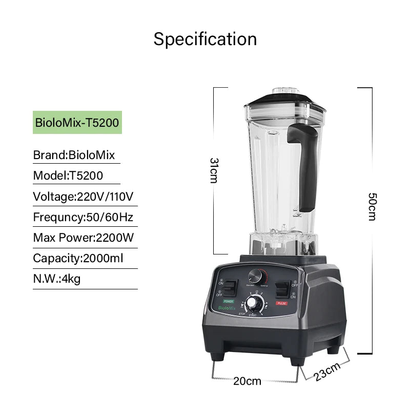 Biolomix Bpa 2200w Commercial Grade Timer Blender Mixer