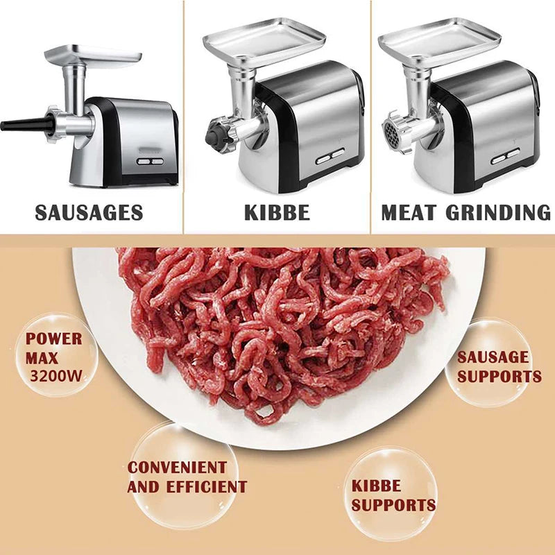 Heavy Duty 3200w Electric Meat Grinder Automatic Stainless