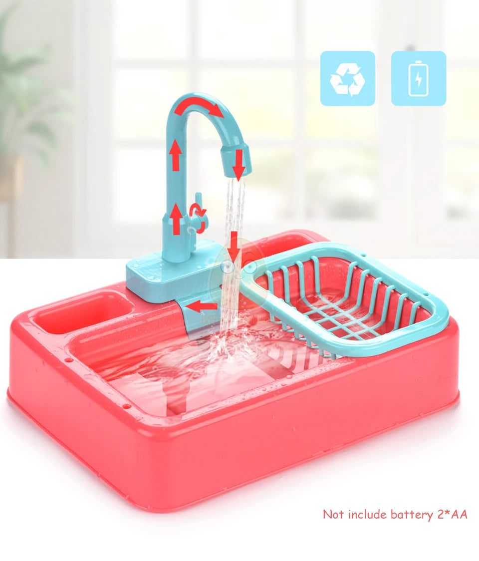 Toy Plastic Dish Wash Sink Children Simulation Pretend