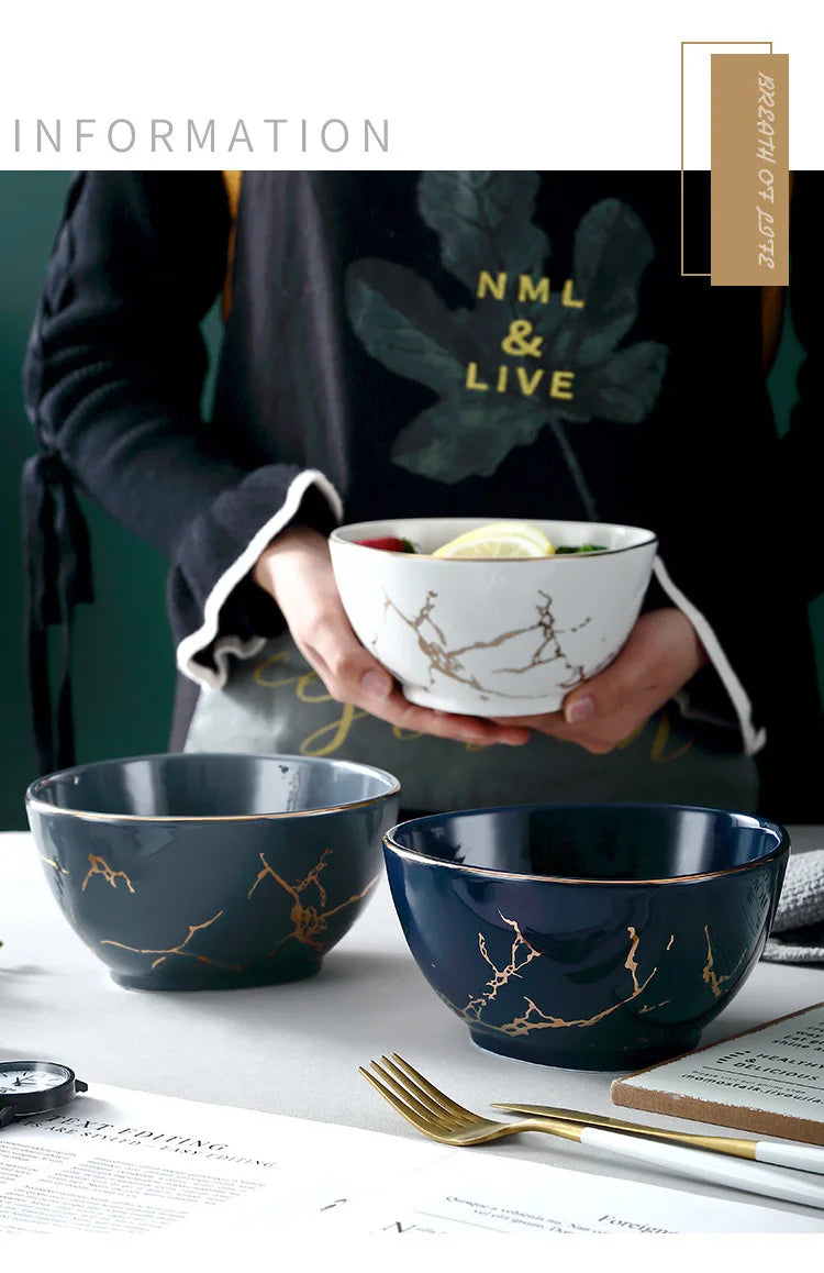 Nordic Dinner Irregular Plates Ins Gold Inlay Dinner