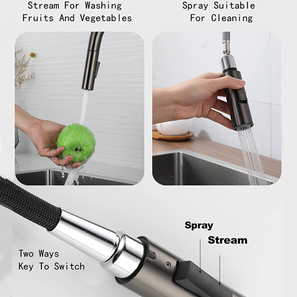 Deck Mounted Faucet Pull Out Mixer Tap Bagnolux