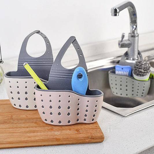 Sink Holder Hanging Drain Basket Adjustable Soap Sponge