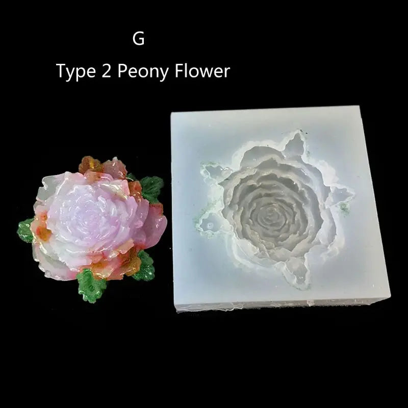 10 Styles 3d Flower Silicone Mold Resin Camellia