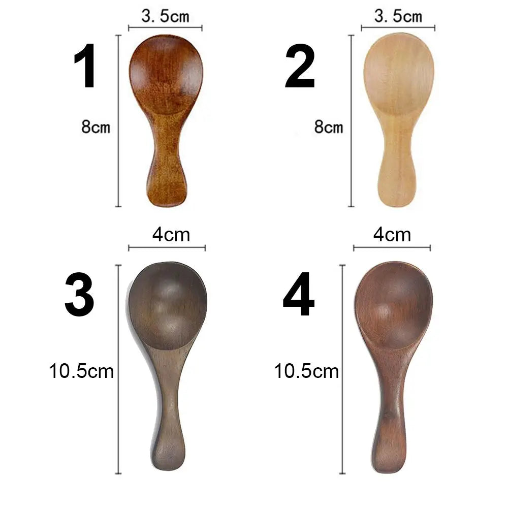 1pcs Small Mini Wood Condiment Scoop Flatware Coffee