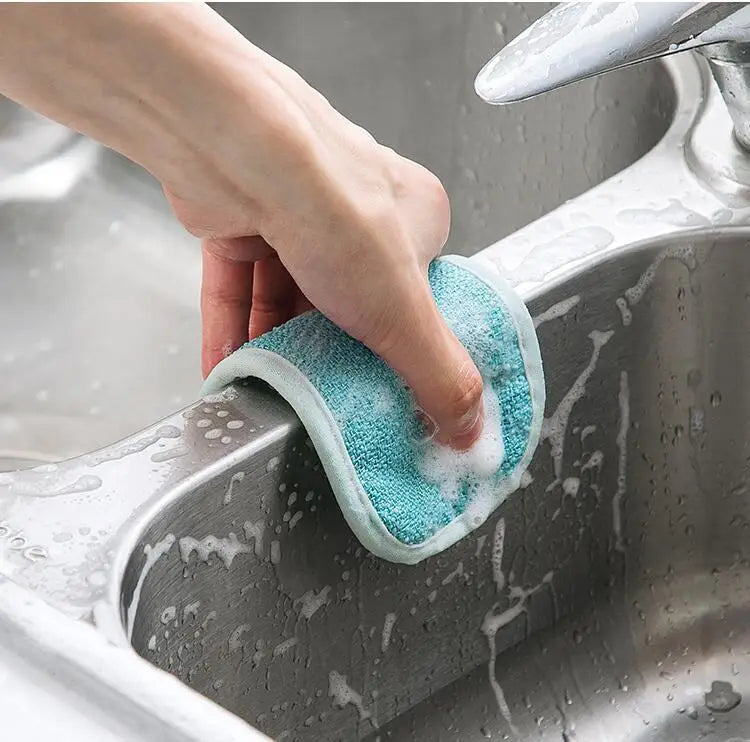 Sponge Rag Cleaning Cloth Washing Dishs Supplies Double