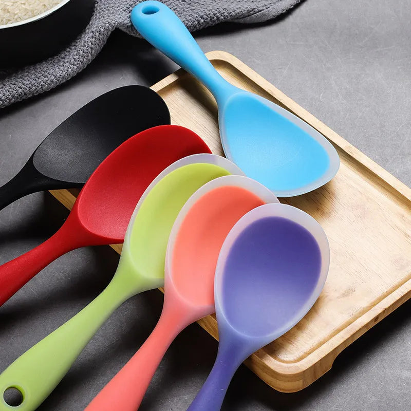 Colorful Silicone Rice Spoon Non-Stick Cooking Spoons Sushi