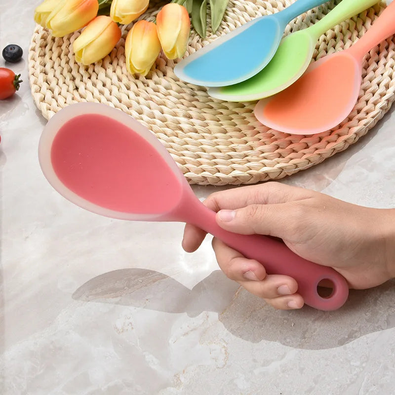 Colorful Silicone Rice Spoon Non-Stick Cooking Spoons Sushi