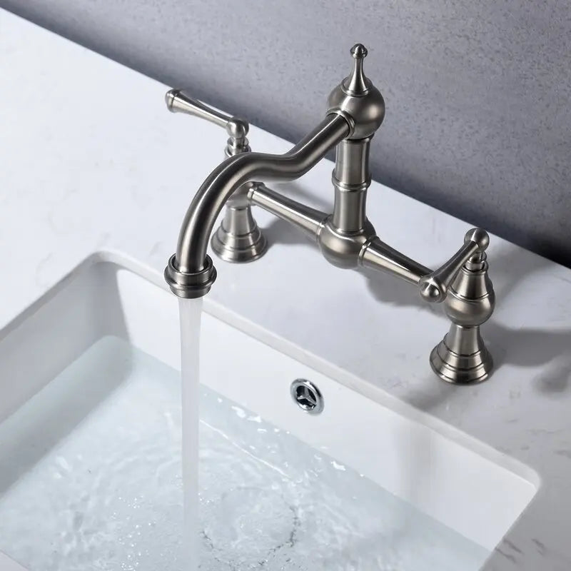 Basin Faucet Cold Faucet Brass Double-Handle Swivel Sink