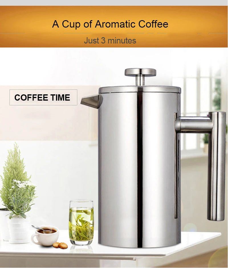 5l Coffee Maker French Press Stainless Steel Espresso