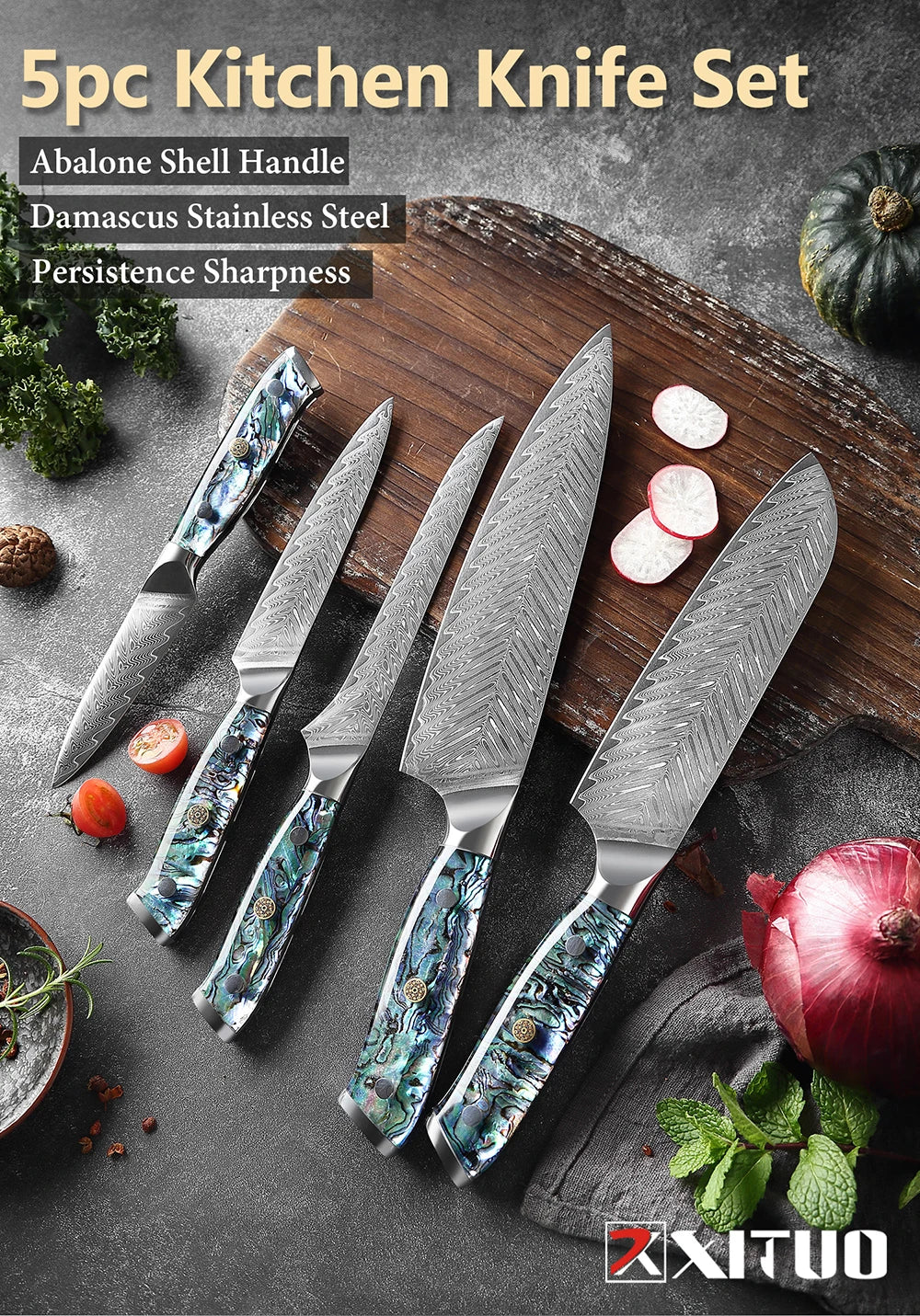 Xituo Damascus Steel Knife 1-5 Chef Knife Japanese