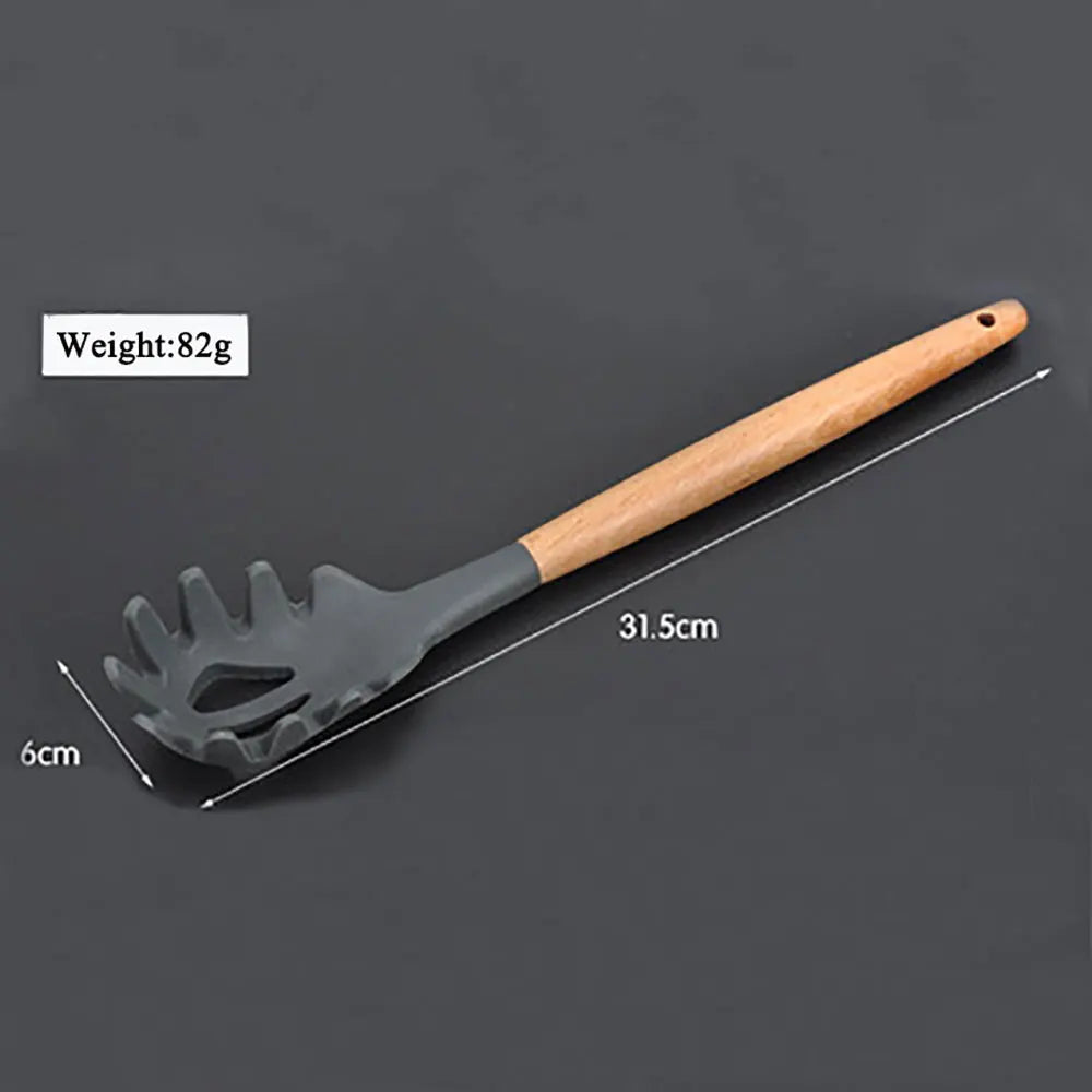Silicone World Cooking Kitchenware Silicone Utensils Wooden
