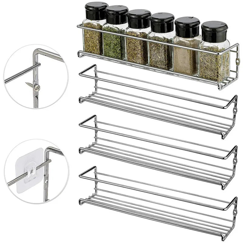 Organizer Metal Hanging Spice Racks Restaurant Wall-Mounted