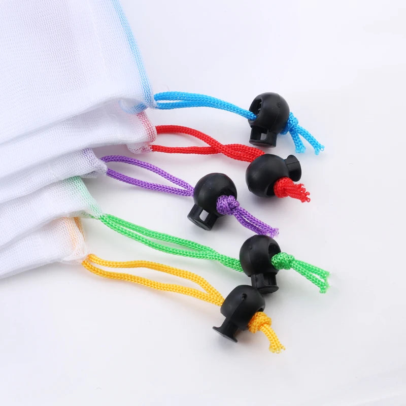 5pcs Colorful Reusable Fruit Vegetable Bags Reusable Net