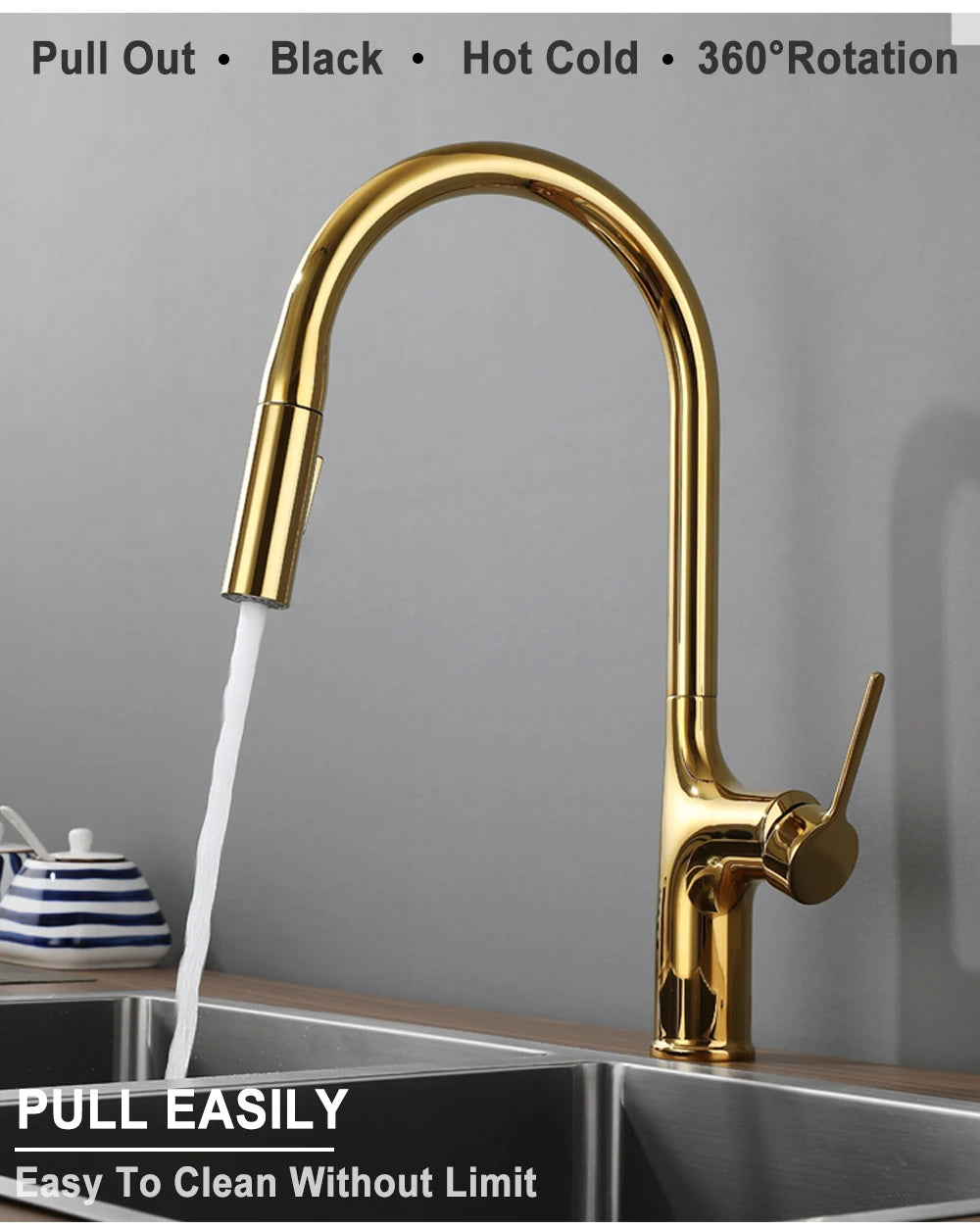 Bagnolux Titanium Black Brushed Deck Mounted Faucet Two