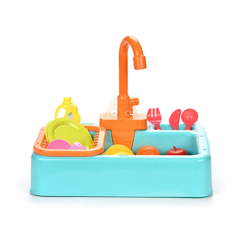 Toy Plastic Dish Wash Sink Children Simulation Pretend