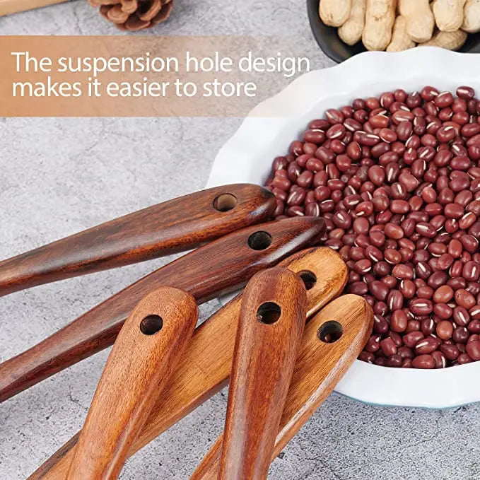 1-9pcs/Set Wooden Utensils Wooden Spoons Cooking Utensils Natural