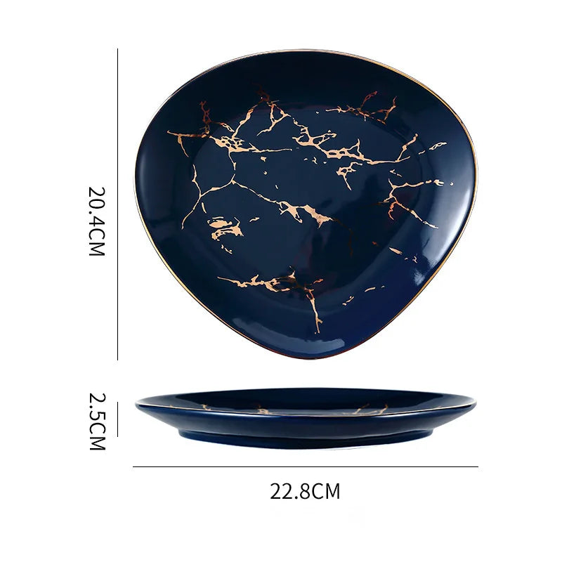 Nordic Dinner Irregular Plates Ins Gold Inlay Dinner