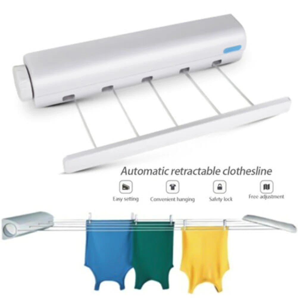 Retractable Laundry Hanger Telescopic Indoor Wall Mounted Clothes