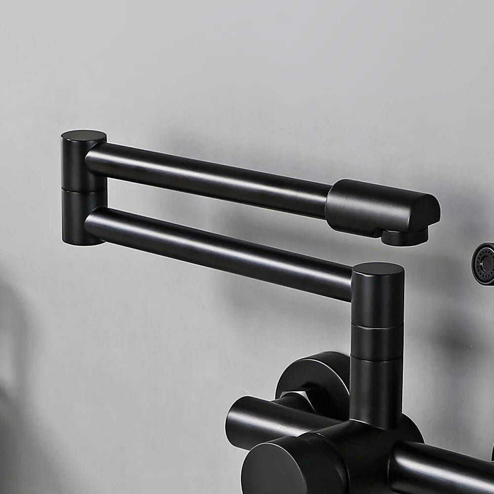 Black Cold Pull Out Mixer Tap Pot Filler