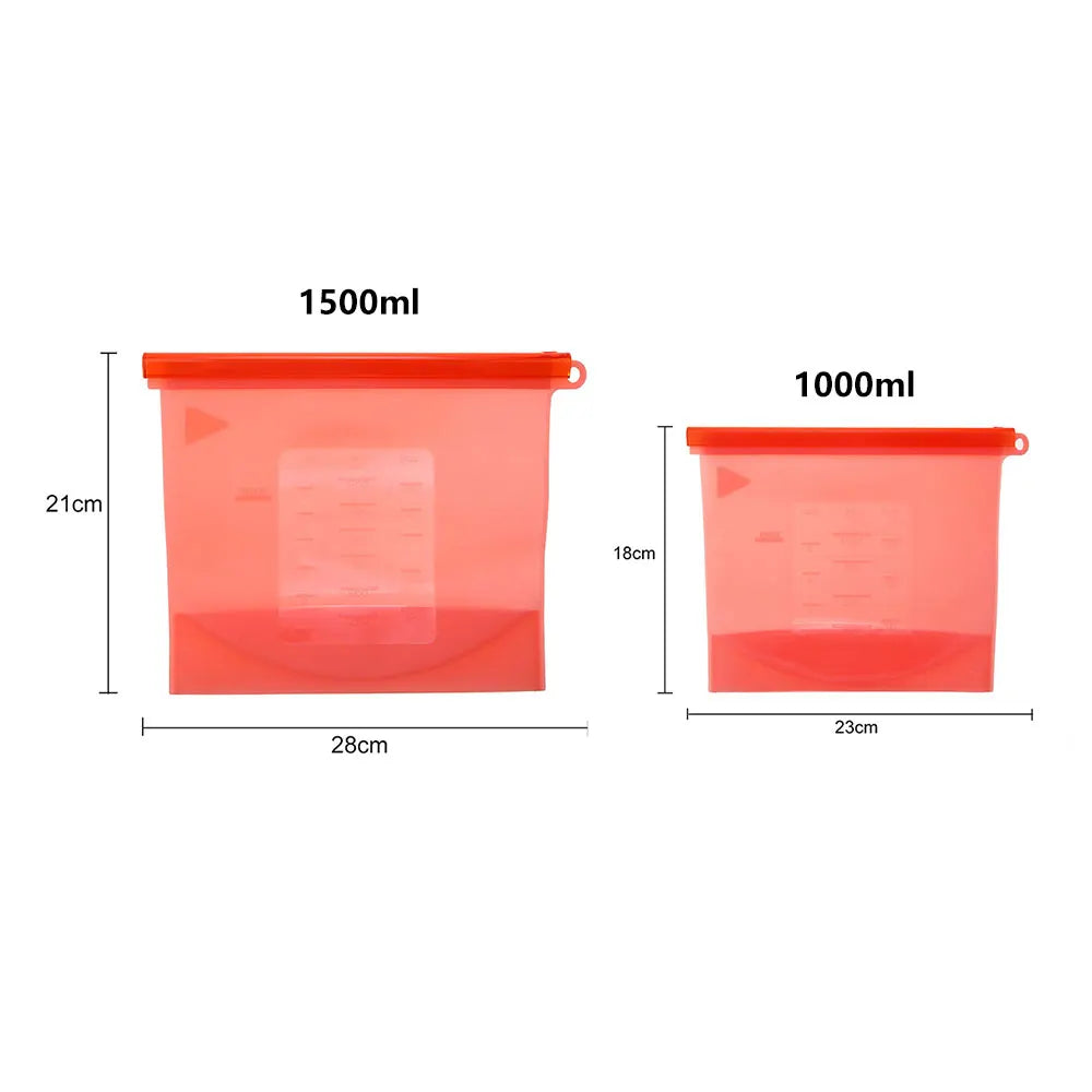 Silicone Bags Reusable Silicone Food Bag Airtight Seal
