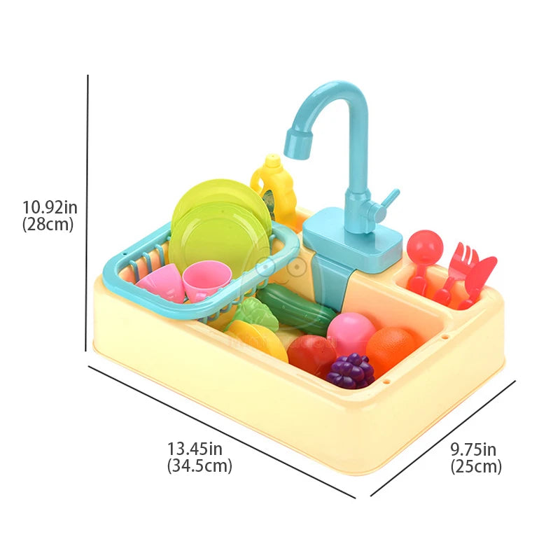 Toy Plastic Dish Wash Sink Children Simulation Pretend