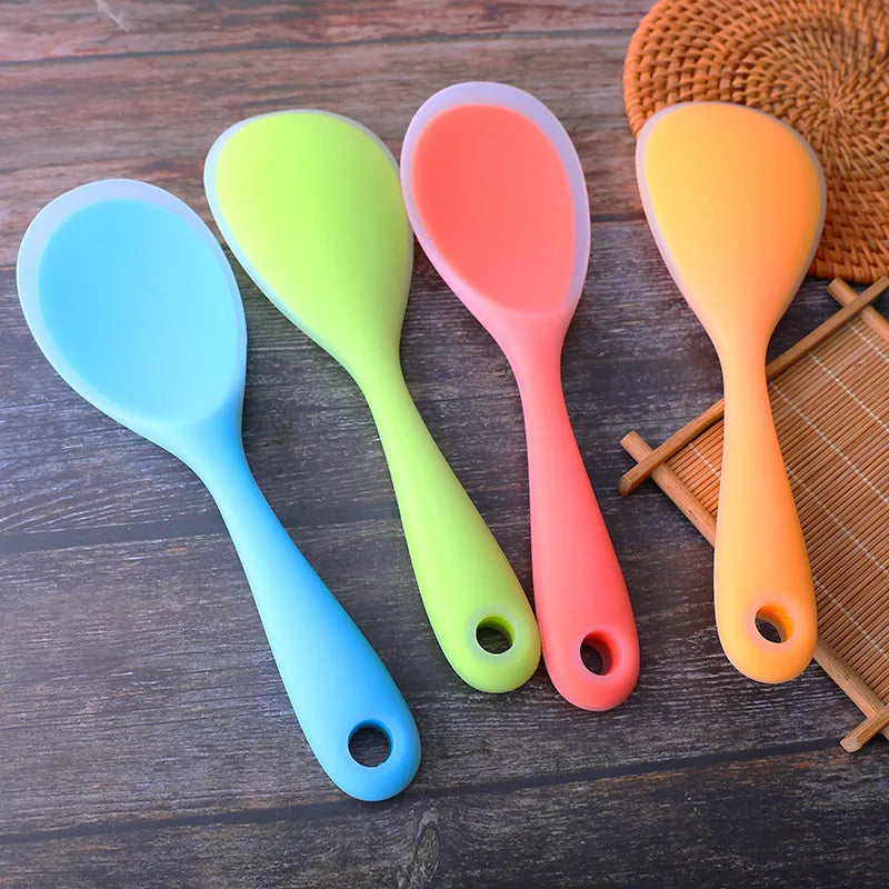 Colorful Silicone Rice Spoon Non-Stick Cooking Spoons Sushi