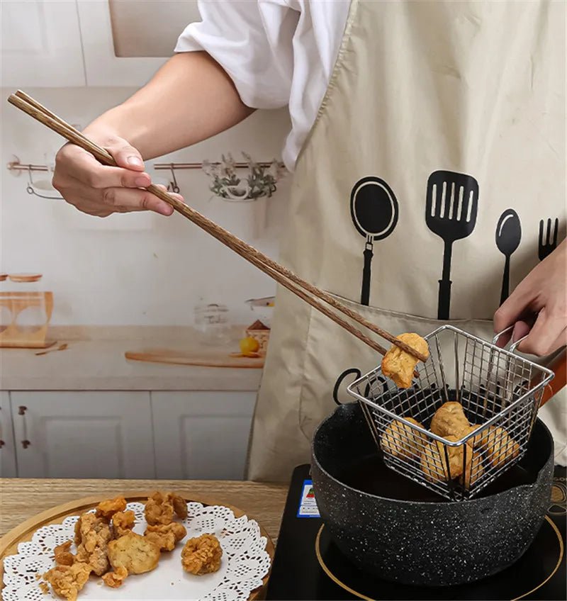 Long Chopsticks Noodles Fried Pot Chinese Style Wooden