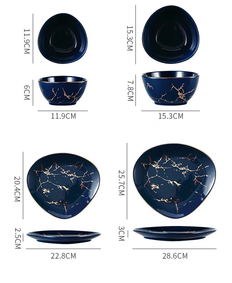 Nordic Dinner Irregular Plates Ins Gold Inlay Dinner