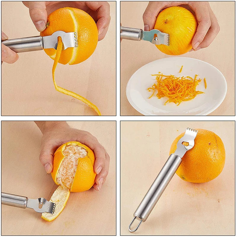 Stainless Steel Lemon Zester Grater Channel Knife Hanging